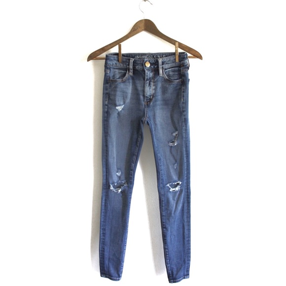AE Destroyed High Rise Jegging 2 Preowned - Picture 1 of 10